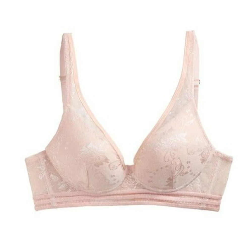The Little Bra Company Vanessa Push Up Bra Pink Floral Lace Soft Girl Coquette